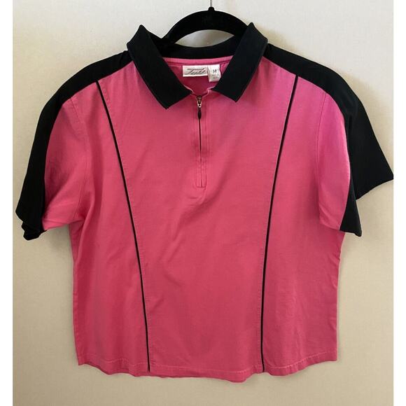 Tail Shirt Womens Size Medium Golf Polo White Label Pink & Black Pickleball Prep - Picture 9 of 9